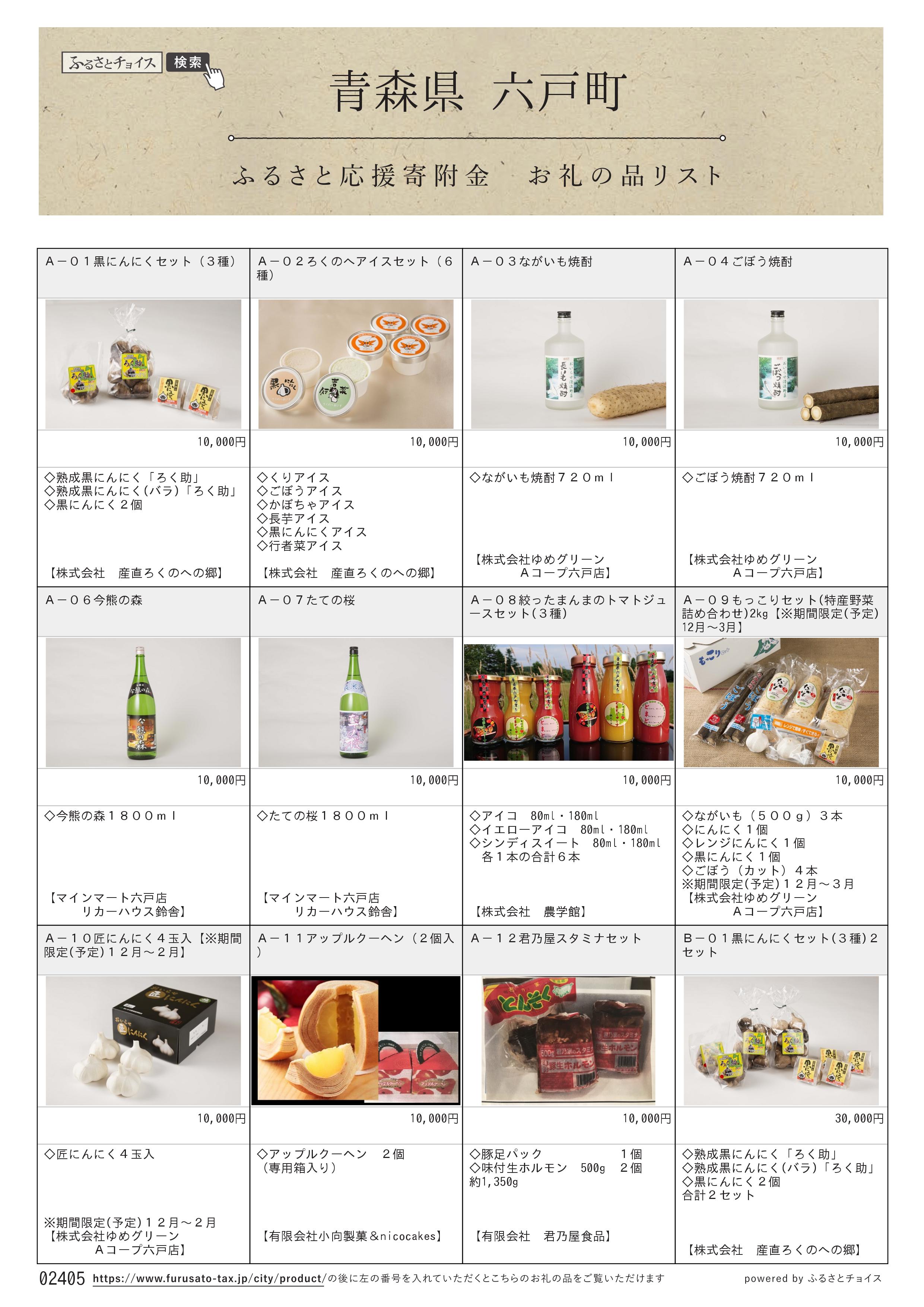 ふるさと納税のお礼品｜ふるさと納税｜寄附｜町政情報｜六戸町ホームページ